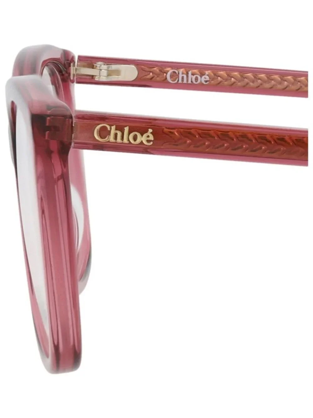 New Chloé Women's Eyeglasses Cat Eye Bio Acetate Frame Pink Pink Transparent